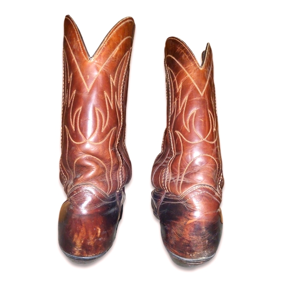 Boulet Vintage Leather Mid-Calf Cowboy Boots Made In Canada [9.5M/11F US] - Picture 3 of 6